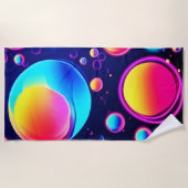 Neon Bubble Universe Strandtuch (Vorderseite)