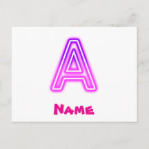 Neon-Buchstabe A Monogramm Leuchtendes Lila Rosa I