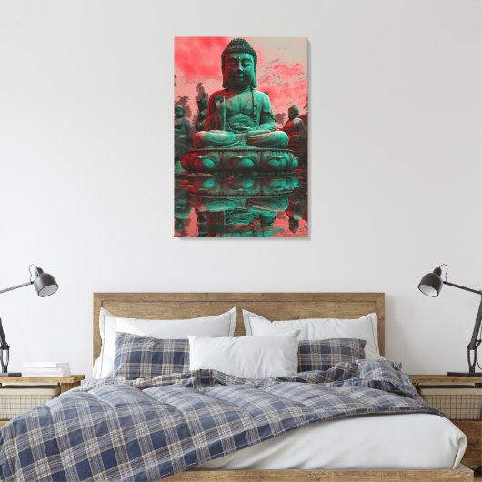 Neon Buddha Leinwanddruck (Insitu (Schlafzimmer))