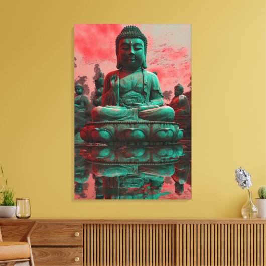 Neon Buddha Leinwanddruck (Insitu (Wohnzimmer))