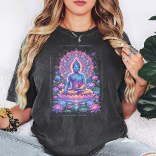 Neon-Buddha-Meditations-Lotus-Mandala-Kunst T-Shirt