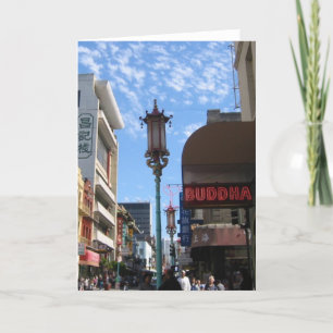 Neon Buddha San Francisco Note oder Grußkarte Karte
