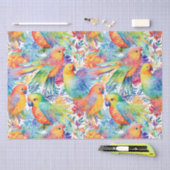 Neon Budgies Muster Seidenpapier (Handwerk)