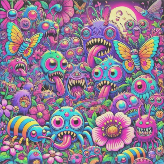 Neon Bug Invasion Aufkleber (Vorderseite)