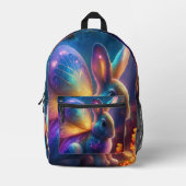 Neon Bunny Bedruckter Rucksack (Vorderseite)