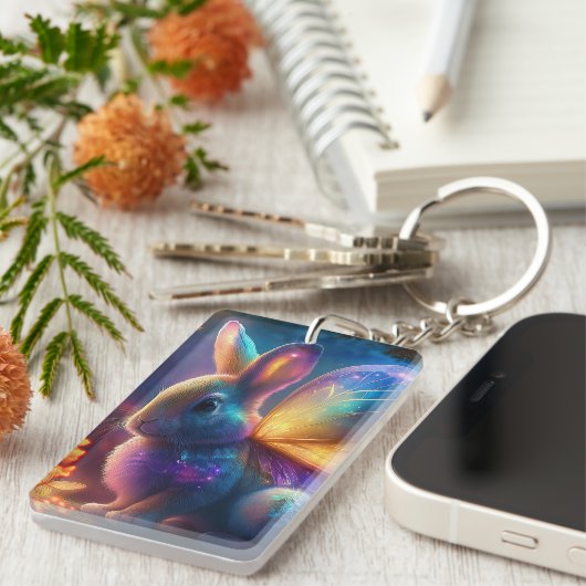 Neon Bunny Schlüsselanhänger (Vorderseite rechts)