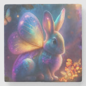 Neon Bunny Steinuntersetzer (Vorderseite)
