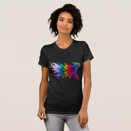 Neon bunt Labrador T-Shirt (Vorne ganz)