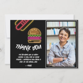 Neon Burger & Hotdog Thank You Card Dankeskarte