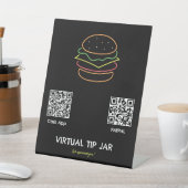 Neon Burger Virtual Tip Jar Tabletop-Zeichen Sockelschild (In SItu)