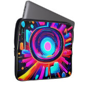 Neon Burst: Abstrakte Energie Laptopschutzhülle (Vorne Rechts)