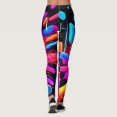 Neon Burst: Abstrakte Energie Leggings (Rückseite)