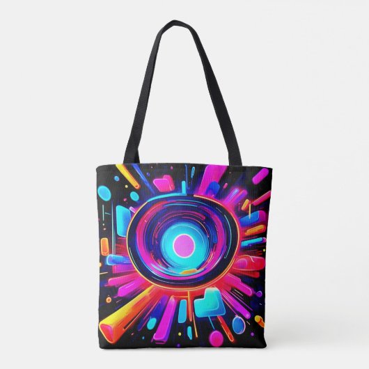 Neon Burst: Abstrakte Energie Tasche (Rückseite)