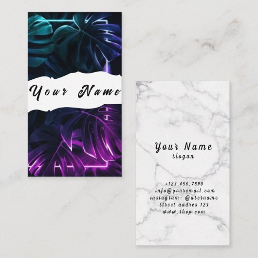 Neon Business Card Visitenkarte (Vorne/Hinten)