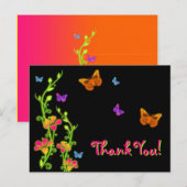 Neon Butterfells & Blume Vielen Dank für Ihre Post Postkarte (Vorne/Hinten)