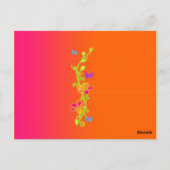 Neon Butterfells & Blume Vielen Dank für Ihre Post Postkarte (Rückseite)