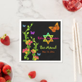 Neon Butterflies & Blume Bat Mitzvah Napkins Serviette (Beispiel)