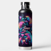 Neon Butterflies, Herz und Liebe Trinkflasche (links)