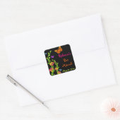 Neon Butterflies und Blume Bat Mitzvah Sticker (Umschlag)