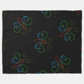 Neon Butterfly Fleecedecke (Vorderseite (Horizontal))