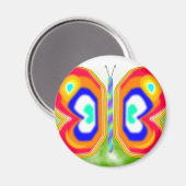 Neon Butterfly Magnet (Vorderseite/Rückseite)