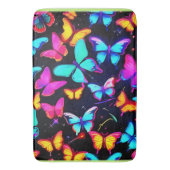 Neon Butterfly Pattern Badematte (Vorderseite Vertikal)