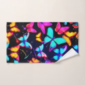 Neon Butterfly Pattern Badhandtuch Set (Handtuch)