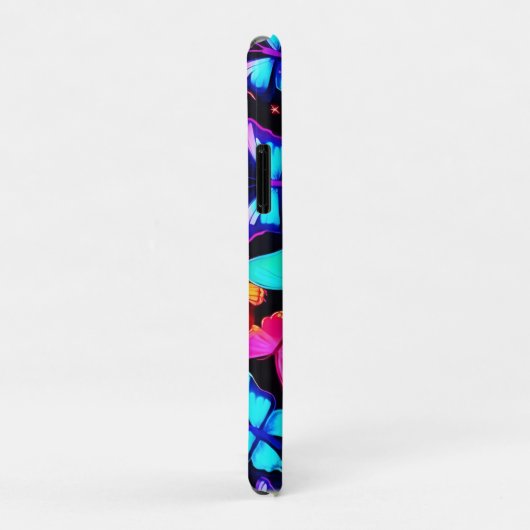 Neon Butterfly Pattern Case-Mate iPhone Hülle (Hinten/Rechts)