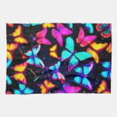 Neon Butterfly Pattern Geschirrtuch (Horizontal)