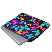 Neon Butterfly Pattern Laptopschutzhülle (Vorne Knopf)
