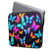 Neon Butterfly Pattern Laptopschutzhülle (Vorderseite Links)