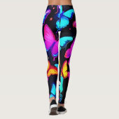Neon Butterfly Pattern Leggings (Rückseite)