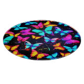 Neon Butterfly Pattern Schneidebrett (Ecke)