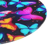 Neon Butterfly Pattern Schneidebrett (Ecke)