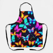 Neon Butterfly Pattern Schürze (Vorderseite)
