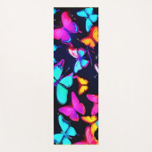 Neon Butterfly Pattern Yogamatte (Vorderseite)