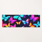 Neon Butterfly Pattern Yogamatte (Vorderseite (Horizontal))