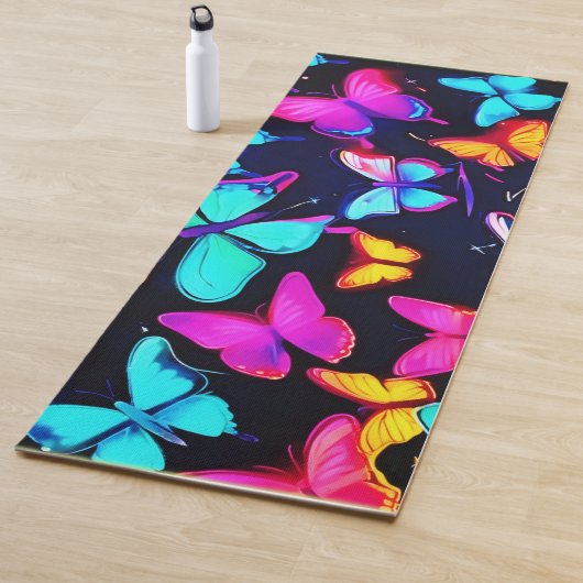 Neon Butterfly Pattern Yogamatte (Beispiel)
