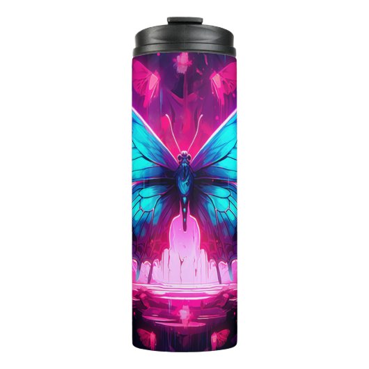 Neon Butterfly Thermosbecher (Vorderseite)