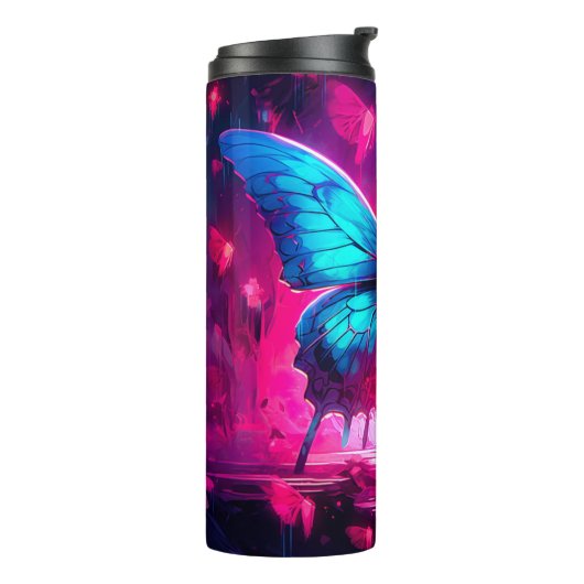 Neon Butterfly Thermosbecher (Nach links gedreht)