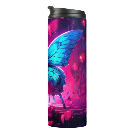 Neon Butterfly Thermosbecher (Nach rechts gedreht)