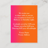 Neon Butterfys & Blume Umschließungskarte Begleitkarte (Rückseite)