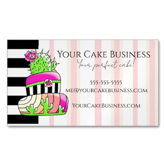 Neon Cactus Business Card Magnetische Visitenkarte