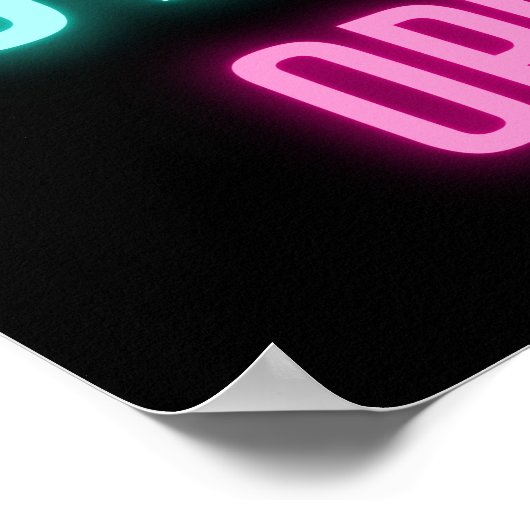 Neon Cafe Open Business Sign Poster (Ecke)