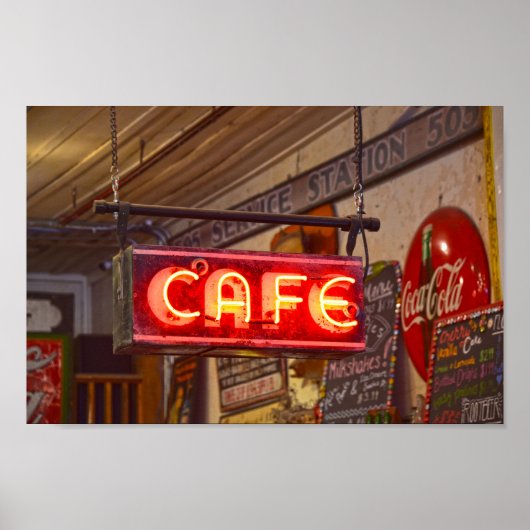 Neon Cafe Sign, Jefferson, Texas Poster (Vorne)