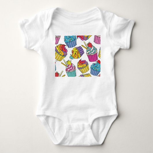 Neon Cakes: Pop Art Pattern. Baby Strampler (Vorderseite)