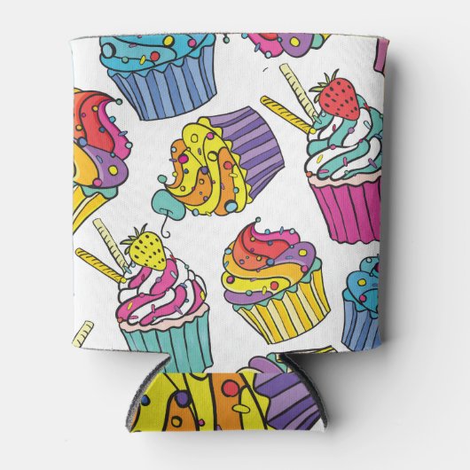 Neon Cakes: Pop Art Pattern. Dosenkühler (Vorderseite)
