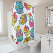 Neon Cakes: Pop Art Pattern. Duschvorhang (Beispiel)