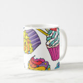Neon Cakes: Pop Art Pattern. Kaffeetasse (VorderseiteRechts)