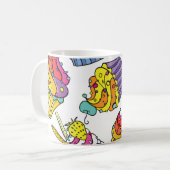 Neon Cakes: Pop Art Pattern. Kaffeetasse (Vorderseite Links)